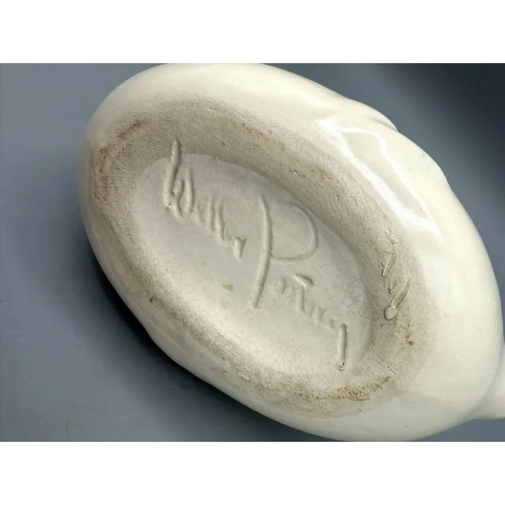 1930s Weller Pottery Matte-Ivory Swan Dish